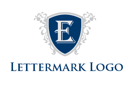 letter E in shield