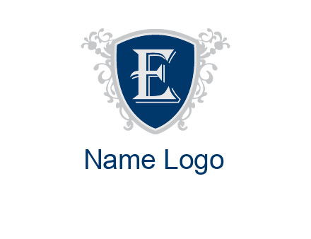 letter E in shield