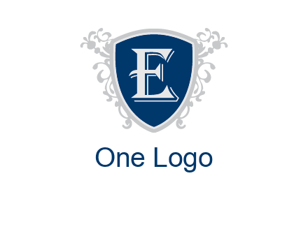letter E in shield