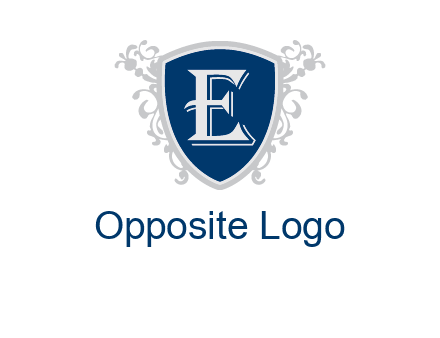letter E in shield