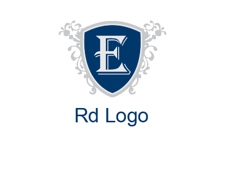 letter E in shield