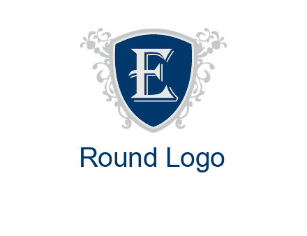 letter E in shield