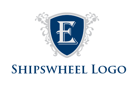 letter E in shield