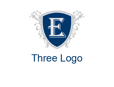 letter E in shield