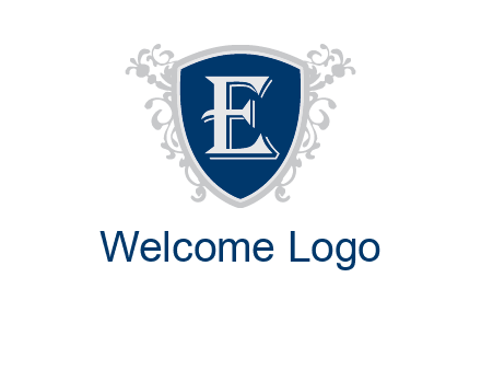 letter E in shield