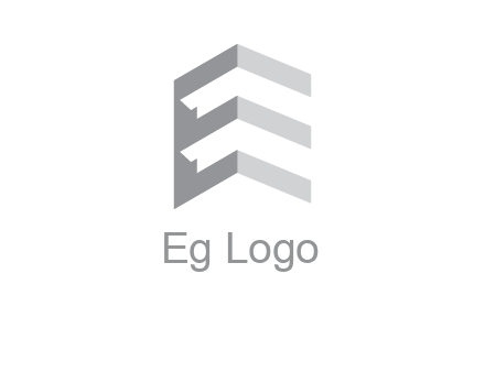 letter E in building