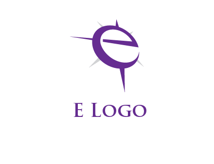 letter E in a compass logo