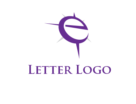 letter E in a compass logo