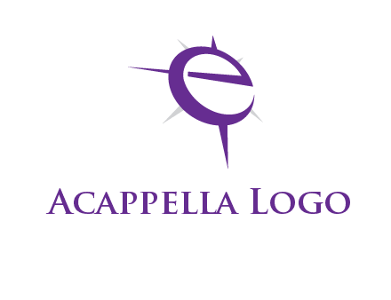 letter E in a compass logo