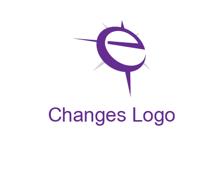 letter E in a compass logo