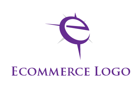 letter E in a compass logo