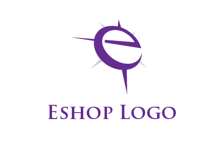 letter E in a compass logo