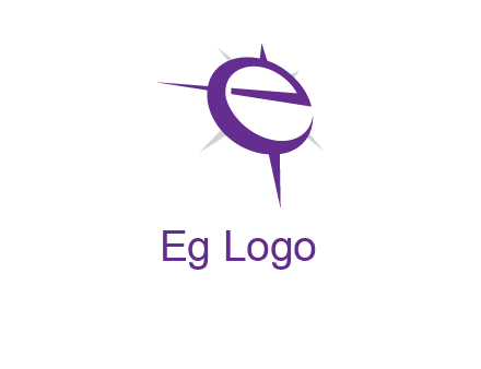letter E in a compass logo