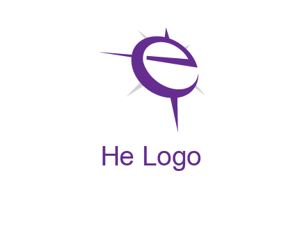letter E in a compass logo