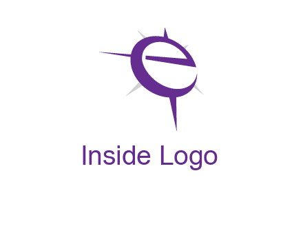 letter E in a compass logo