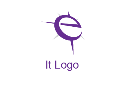 letter E in a compass logo