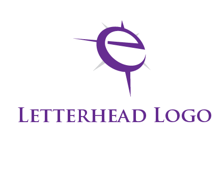 letter E in a compass logo