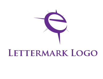 letter E in a compass logo