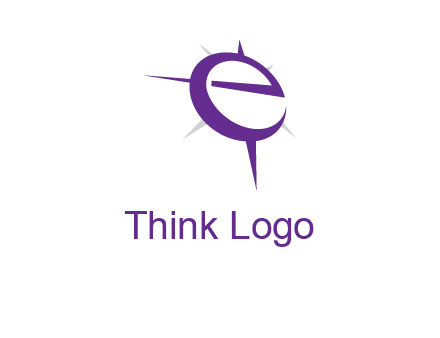 letter E in a compass logo