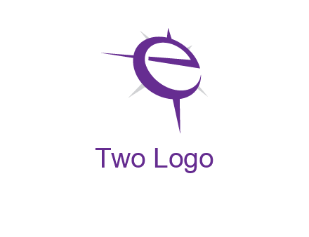 letter E in a compass logo
