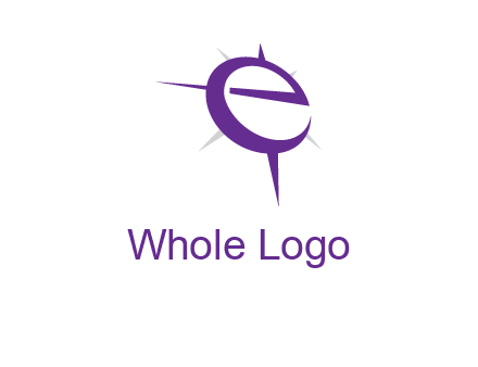 letter E in a compass logo