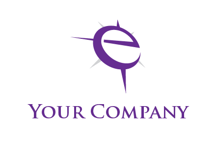 letter E in a compass logo