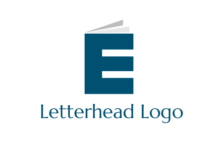 letter E in book