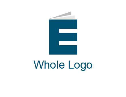 letter E in book