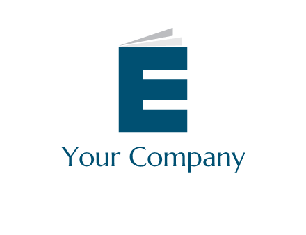 letter E in book
