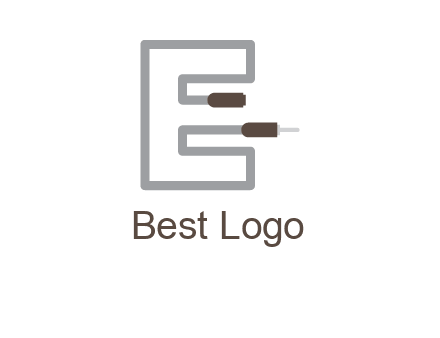 letter E with two plugs
