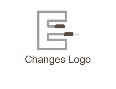 letter E with two plugs