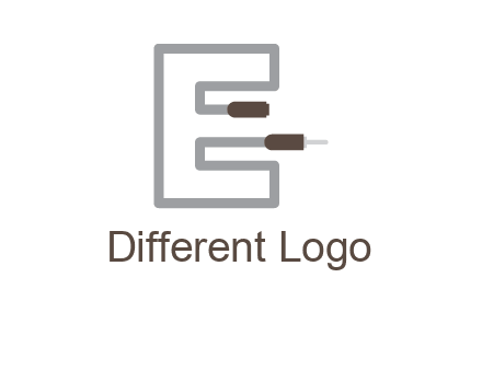 letter E with two plugs
