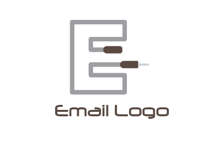 letter E with two plugs