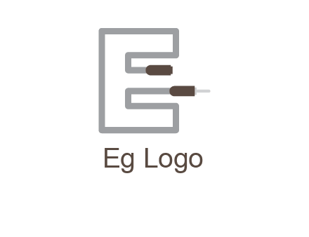 letter E with two plugs