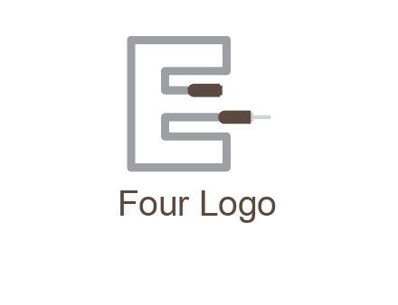 letter E with two plugs