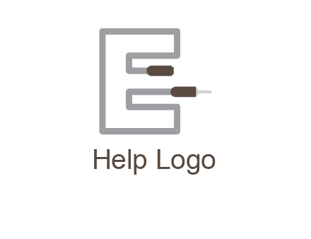 letter E with two plugs