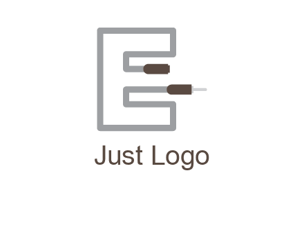 letter E with two plugs