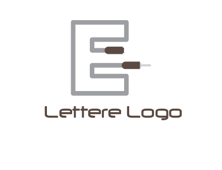 letter E with two plugs