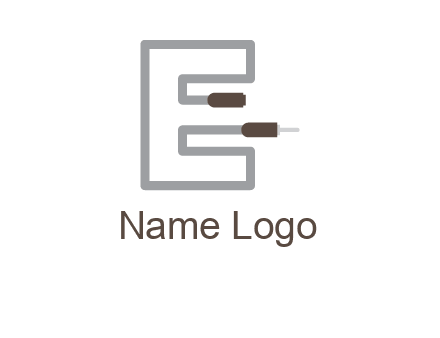 letter E with two plugs
