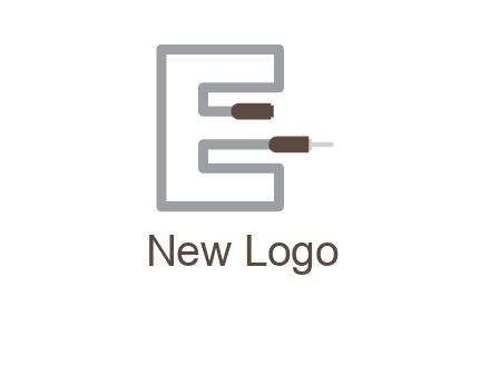 letter E with two plugs