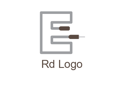 letter E with two plugs