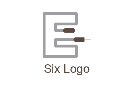 letter E with two plugs