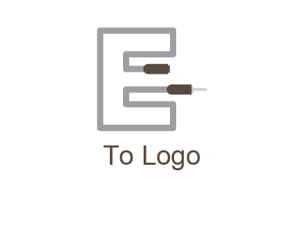 letter E with two plugs