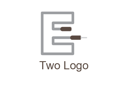letter E with two plugs
