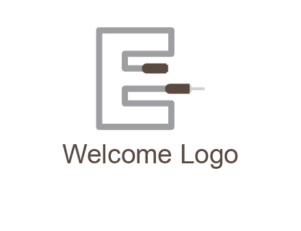 letter E with two plugs