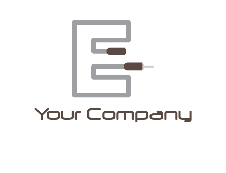 letter E with two plugs
