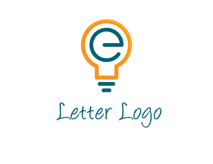 letter E in bulb