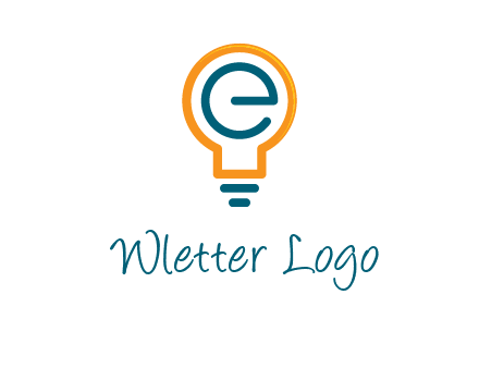 letter E in bulb