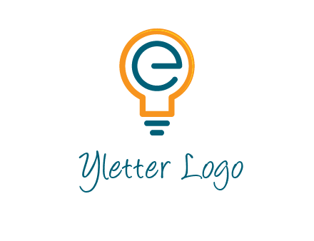 letter E in bulb