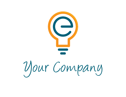 letter E in bulb